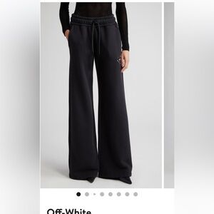 Off-White Black Wide-Leg Sweatpants